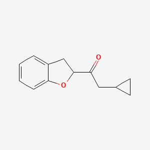 molecular formula C13H14O2 B13194667 2-Cyclopropyl-1-(2,3-dihydro-1-benzofuran-2-YL)ethan-1-one 