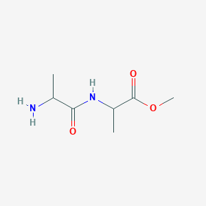 molecular formula C7H14N2O3 B13194743 Methyl 2-(2-aminopropanamido)propanoate 