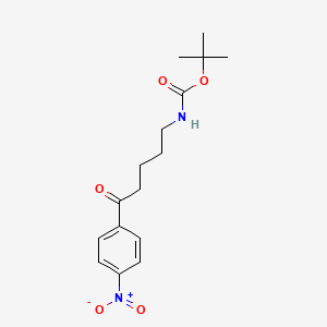 molecular formula C16H22N2O5 B13194837 tert-Butyl N-[5-(4-nitrophenyl)-5-oxopentyl]carbamate 