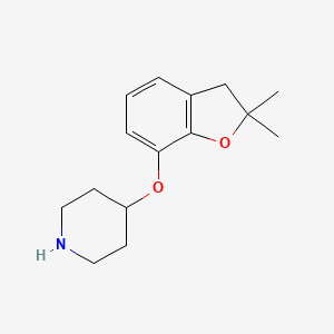 molecular formula C15H21NO2 B13194894 4-[(2,2-Dimethyl-2,3-dihydro-1-benzofuran-7-yl)oxy]piperidine 