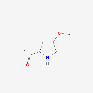 molecular formula C7H13NO2 B13194974 1-(4-Methoxypyrrolidin-2-yl)ethan-1-one 