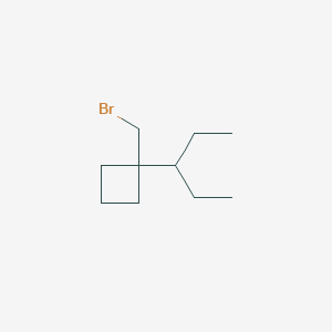molecular formula C10H19Br B13195082 1-(Bromomethyl)-1-(pentan-3-YL)cyclobutane 