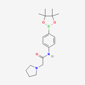 2-(pyrrolidin-1-yl)-N-(4-(4,4,5,5-tetramethyl-1,3,2-dioxaborolan-2-yl)phenyl)acetamide