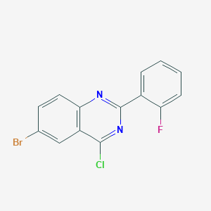 molecular formula C14H7BrClFN2 B1319514 6-Bromo-4-chloro-2-(2-fluorophenyl)quinazoline CAS No. 760947-12-4