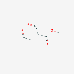 molecular formula C12H18O4 B13195201 Ethyl 2-acetyl-4-cyclobutyl-4-oxobutanoate 