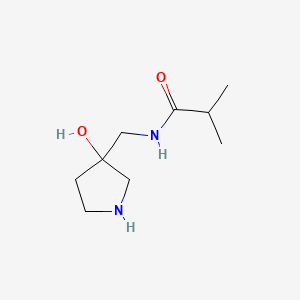 molecular formula C9H18N2O2 B13195317 N-[(3-Hydroxypyrrolidin-3-yl)methyl]-2-methylpropanamide 