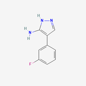 molecular formula C9H8FN3 B1319532 4-(3-氟苯基)-1H-吡唑-5-胺 CAS No. 301373-68-2