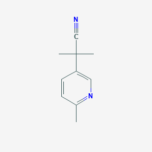 molecular formula C10H12N2 B13195388 2-Methyl-2-(6-methylpyridin-3-yl)propanenitrile 