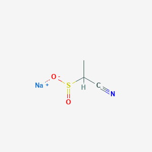 molecular formula C3H4NNaO2S B13195431 Sodium 1-cyanoethane-1-sulfinate 