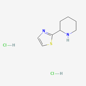 molecular formula C8H14Cl2N2S B13195531 2-(1,3-Thiazol-2-yl)piperidine dihydrochloride 