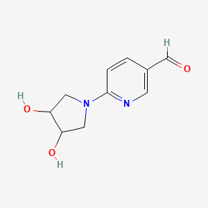 molecular formula C10H12N2O3 B13195550 6-(3,4-Dihydroxypyrrolidin-1-yl)pyridine-3-carbaldehyde 