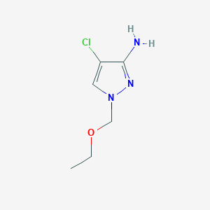 molecular formula C6H10ClN3O B13195588 4-chloro-1-(ethoxymethyl)-1H-pyrazol-3-amine 