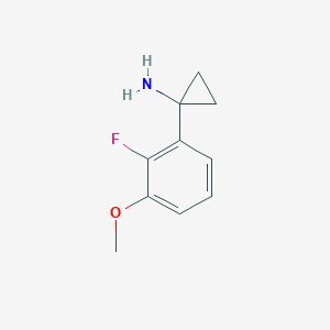 molecular formula C10H12FNO B13195645 1-(2-Fluoro-3-methoxyphenyl)cyclopropan-1-amine 