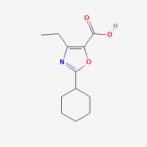 molecular formula C12H17NO3 B13195663 2-Cyclohexyl-4-ethyl-1,3-oxazole-5-carboxylic acid 