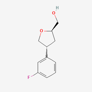 molecular formula C11H13FO2 B13195670 [(2R,4R)-4-(3-Fluorophenyl)oxolan-2-yl]methanol 