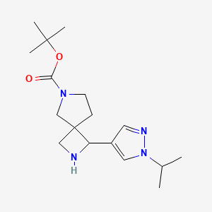 molecular formula C17H28N4O2 B13195736 tert-Butyl 1-[1-(propan-2-yl)-1H-pyrazol-4-yl]-2,6-diazaspiro[3.4]octane-6-carboxylate 