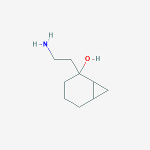 molecular formula C9H17NO B13195762 2-(2-Aminoethyl)bicyclo[4.1.0]heptan-2-ol 