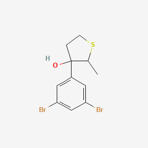 molecular formula C11H12Br2OS B13195812 3-(3,5-Dibromophenyl)-2-methylthiolan-3-ol 