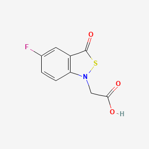 molecular formula C9H6FNO3S B13196142 2-(5-Fluoro-3-oxo-1,3-dihydro-2,1-benzothiazol-1-yl)acetic acid 