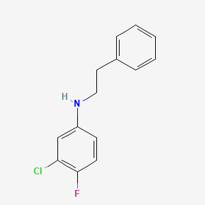 molecular formula C14H13ClFN B1319619 3-Chloro-4-fluoro-N-phenethylaniline CAS No. 940366-17-6