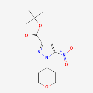 molecular formula C13H19N3O5 B13196364 tert-Butyl 5-nitro-1-(oxan-4-yl)-1H-pyrazole-3-carboxylate 