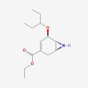 molecular formula C14H23NO3 B131964 (1R,5R,6R)-5-(1-Ethylpropoxy)-7-azabicyclo[4.1.0]hept-3-ene-3-carboxylic Acid Ethyl Ester CAS No. 204255-02-7