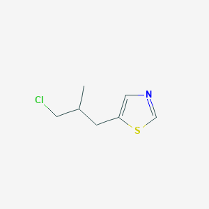 molecular formula C7H10ClNS B13196482 5-(3-Chloro-2-methylpropyl)-1,3-thiazole 
