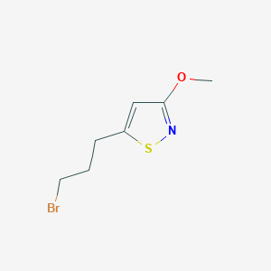 molecular formula C7H10BrNOS B13196489 5-(3-Bromopropyl)-3-methoxy-1,2-thiazole 