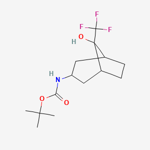 molecular formula C14H22F3NO3 B13196741 tert-butyl N-[8-hydroxy-8-(trifluoromethyl)bicyclo[3.2.1]octan-3-yl]carbamate 