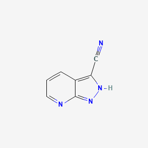 molecular formula C7H4N4 B1319675 1H-Pyrazolo[3,4-b]pyridine-3-carbonitrile CAS No. 956010-88-1