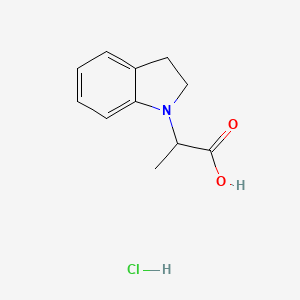 molecular formula C11H14ClNO2 B13196751 2-(2,3-dihydro-1H-indol-1-yl)propanoic acid hydrochloride 
