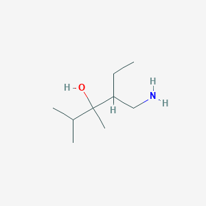 molecular formula C9H21NO B13197006 4-(Aminomethyl)-2,3-dimethylhexan-3-ol 