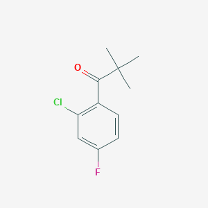 molecular formula C11H12ClFO B1319708 2'-chloro-2,2-dimethyl-4'-fluoropropiophenone CAS No. 898766-45-5