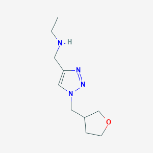 molecular formula C10H18N4O B13197308 Ethyl({1-[(oxolan-3-yl)methyl]-1H-1,2,3-triazol-4-yl}methyl)amine 