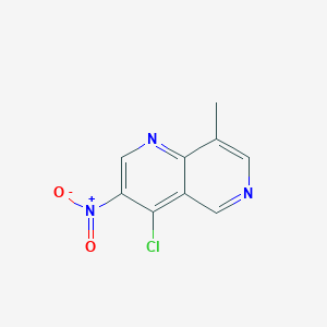 molecular formula C9H6ClN3O2 B13197343 4-Chloro-8-methyl-3-nitro-1,6-naphthyridine 