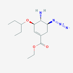 molecular formula C14H24N4O3 B131974 Ethyl (3S,4R,5S)-4-amino-5-azido-3-[(pentan-3-yl)oxy]cyclohex-1-ene-1-carboxylate CAS No. 204255-04-9