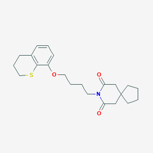 molecular formula C22H29NO3S B131975 8-Azaspiro(4.5)decane-7,9-dione, 8-(4-((3,4-dihydro-2H-1-benzothiopyran-8-yl)oxy)butyl)- CAS No. 153804-28-5