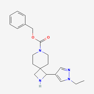 molecular formula C20H26N4O2 B13197579 Benzyl 1-(1-ethyl-1H-pyrazol-4-yl)-2,7-diazaspiro[3.5]nonane-7-carboxylate 