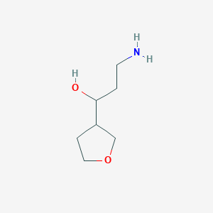 molecular formula C7H15NO2 B13197650 3-Amino-1-(oxolan-3-yl)propan-1-ol 
