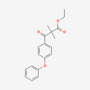 molecular formula C19H20O4 B13197769 Ethyl 2,2-dimethyl-3-oxo-3-(4-phenoxyphenyl)propanoate 