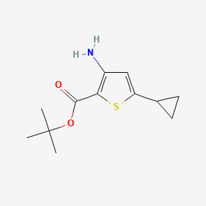 molecular formula C12H17NO2S B13197882 tert-Butyl 3-amino-5-cyclopropylthiophene-2-carboxylate 