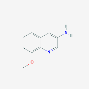 molecular formula C11H12N2O B13197956 8-Methoxy-5-methylquinolin-3-amine 