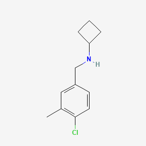molecular formula C12H16ClN B13197993 N-[(4-Chloro-3-methylphenyl)methyl]cyclobutanamine 