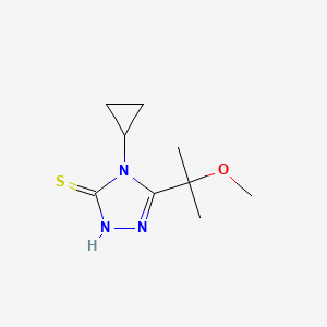 molecular formula C9H15N3OS B13198125 4-Cyclopropyl-5-(2-methoxypropan-2-yl)-4H-1,2,4-triazole-3-thiol 