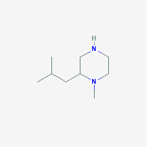 molecular formula C9H20N2 B13198154 1-Methyl-2-(2-methylpropyl)piperazine 