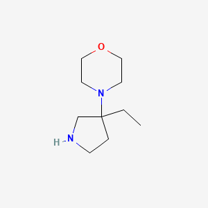 molecular formula C10H20N2O B13198191 4-(3-Ethylpyrrolidin-3-yl)morpholine 