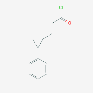 molecular formula C12H13ClO B13198438 3-(2-Phenylcyclopropyl)propanoyl chloride 