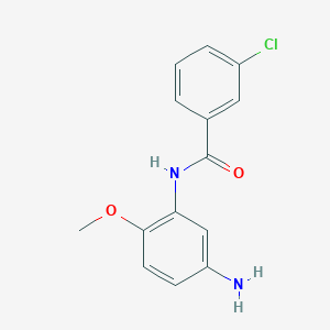 molecular formula C14H13ClN2O2 B1319847 N-(5-Amino-2-methoxyphenyl)-3-chlorobenzamide CAS No. 926214-94-0