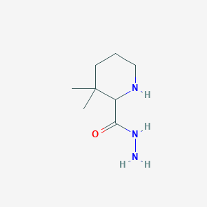 molecular formula C8H17N3O B13198861 3,3-Dimethylpiperidine-2-carbohydrazide 