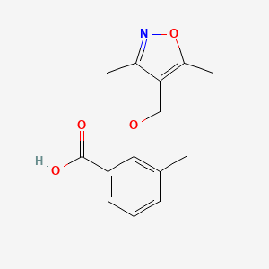 molecular formula C14H15NO4 B1319887 2-[(3,5-Dimethylisoxazol-4-yl)methoxy]-3-methylbenzoic acid CAS No. 926194-68-5